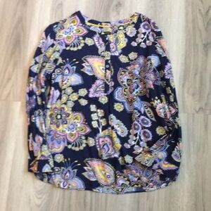 Talbots 1/4 Button Blouse Size Large